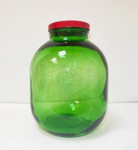 Стеклобанка - 7,5л  зелёная ТО 110 + крышка